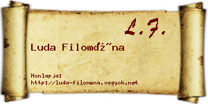 Luda Filoména névjegykártya